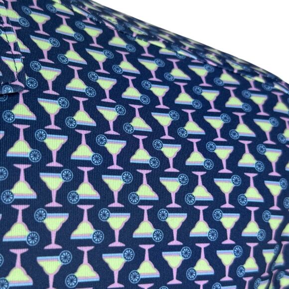 Turtleson Polo Shirt Men Large Blue Margarita Cocktail AOP Blackwolf Run Stretch - Picture 3 of 11